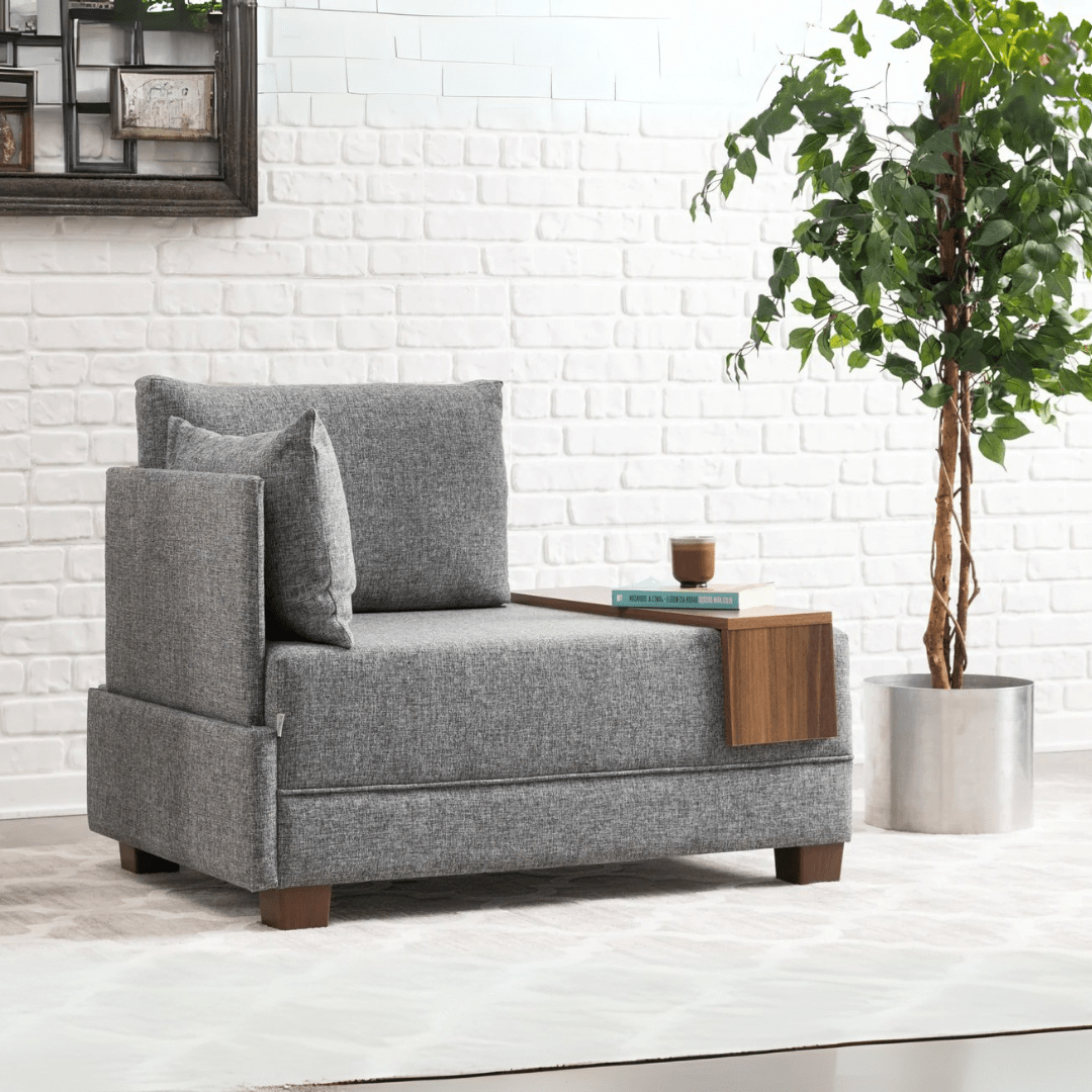 Fauteuil Links Fly Grijs