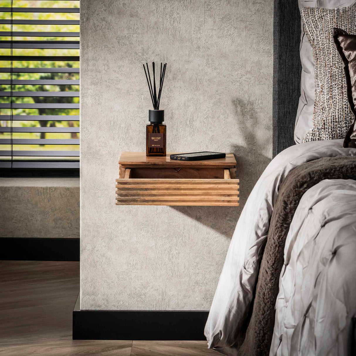 Avela XS Nachtkastje 1 lade massief acacia set van 2