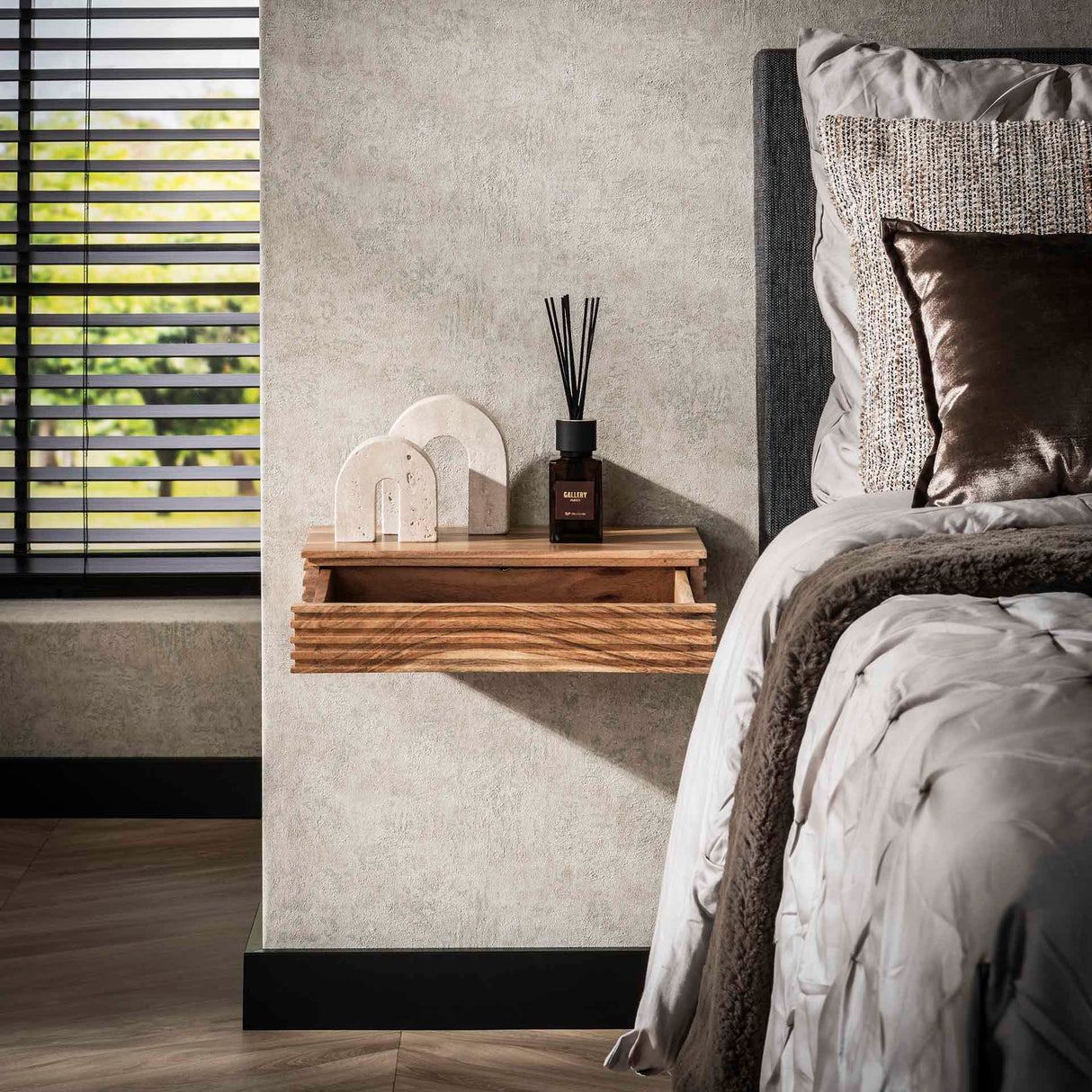 Nachtkastjes Arlo Set van 2 Massief Acacia met Lade