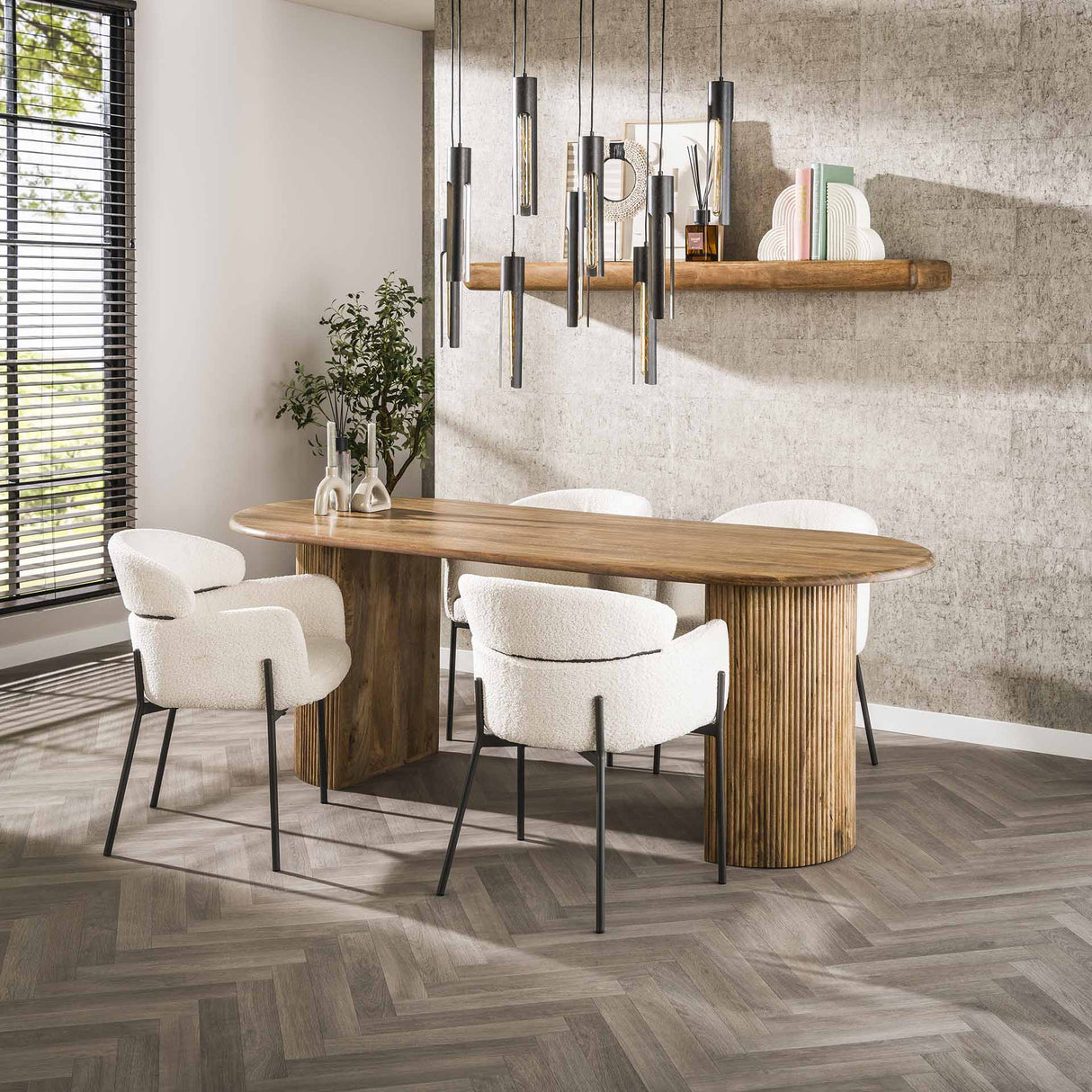 Eettafel Ovaal Mangohout Maria 215x90 cm