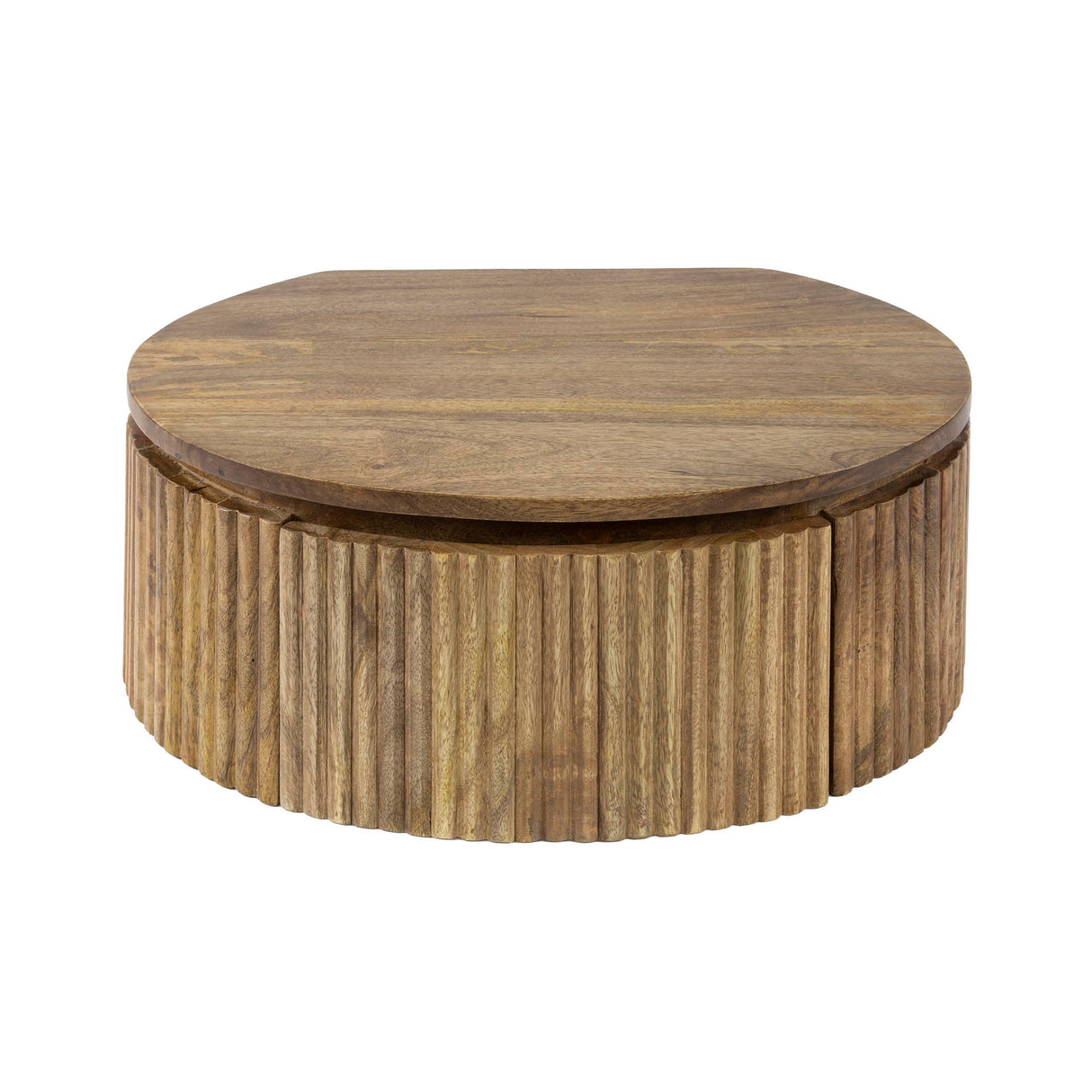 Mango nachtkastje rond 1 lade zand