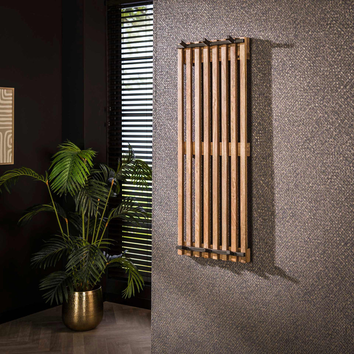 Kapstok 6 Haken Mangohout Zandkleurig Vera