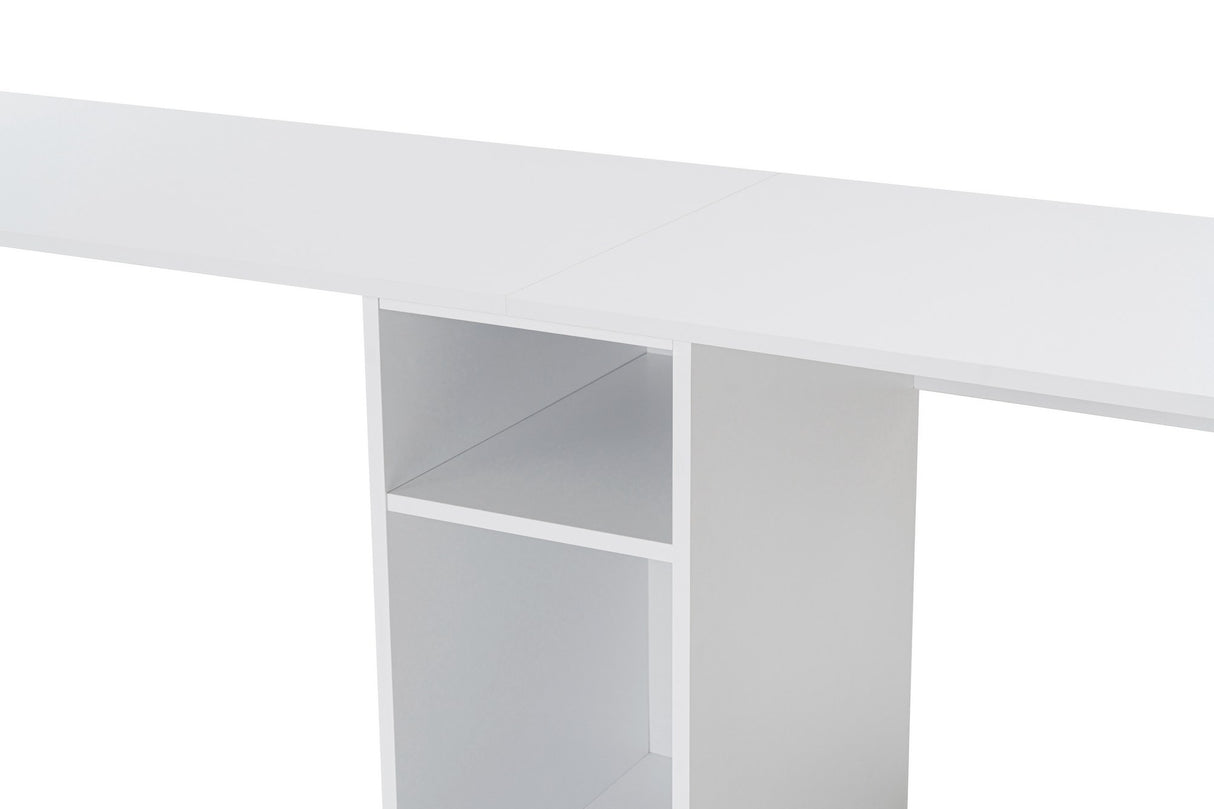Studie bureau Melamine 240x60 cm Twin Study Desk wit en goud White Gold