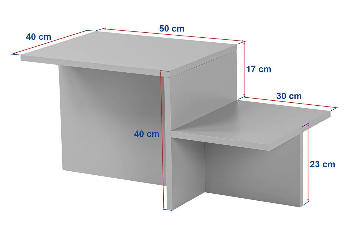 Salontafels - Salontafel Grijs Melamine - 80 x 40 cm - Eterna - Dimehouse