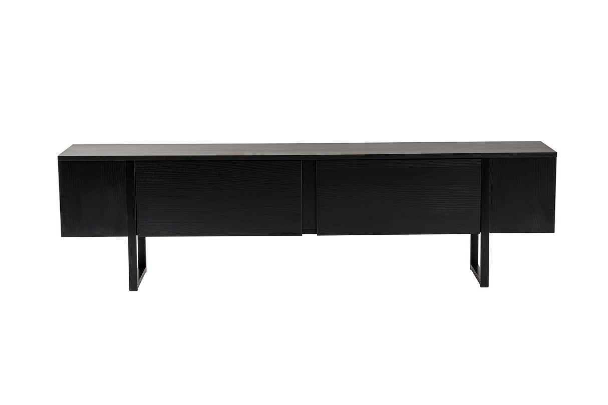 TV Meubel Zwart Melamine zwart frame 180x50x29,5 cm - Blitz