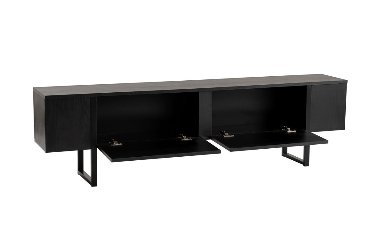 TV Meubel Zwart Melamine zwart frame 180x50x29,5 cm - Blitz