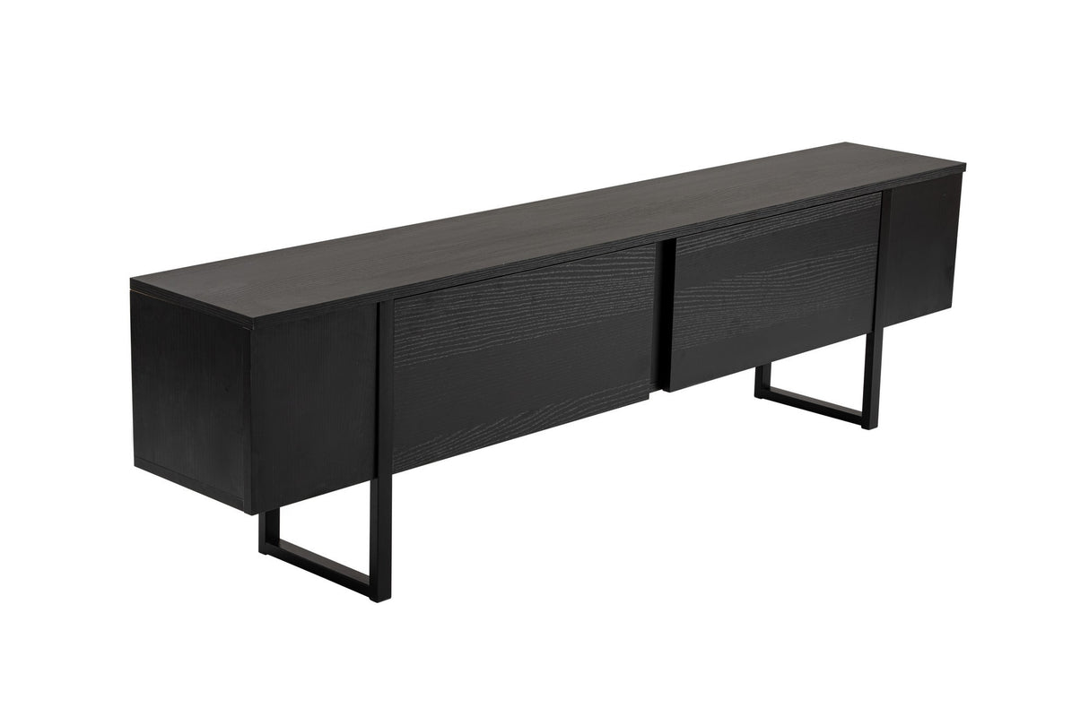 TV Meubel Zwart Melamine zwart frame 180x50x29,5 cm - Blitz