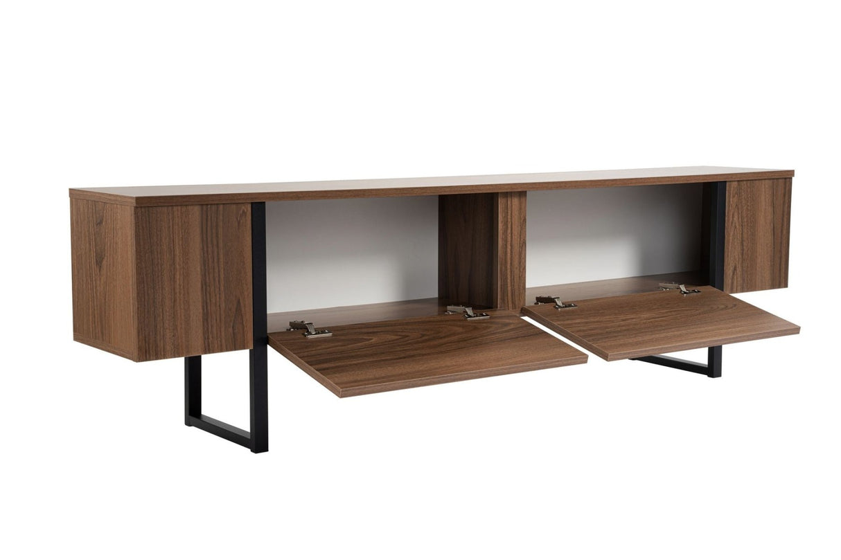 TV Meubel Serenity Walnoot Zwart 180x29.5x50 cm Walnut Black Melamine