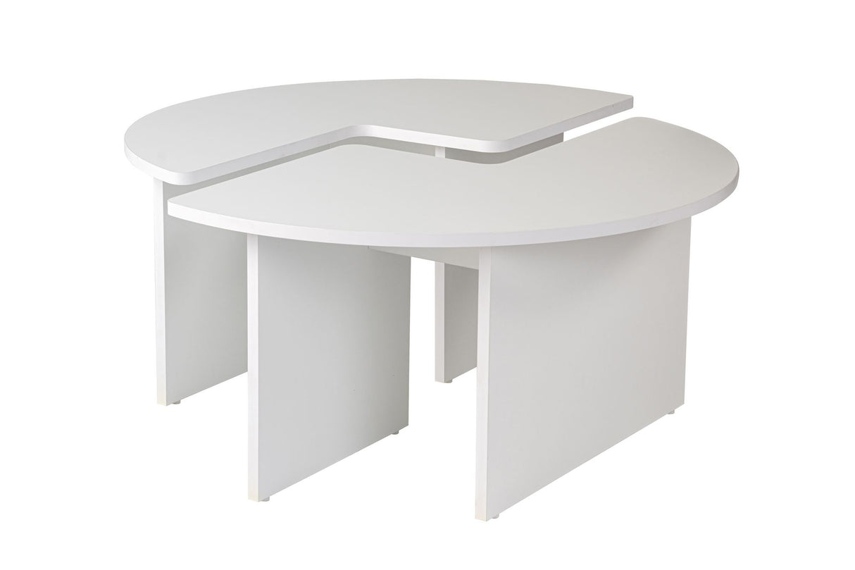 Ronde Salontafel Moari Wit Melamine 90 cm