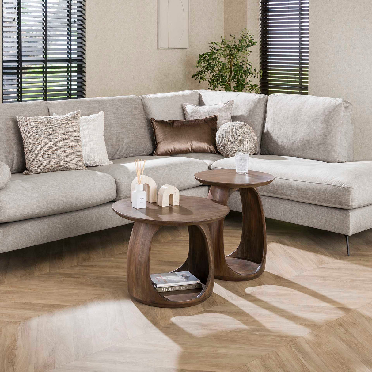 Bijzettafel Nore Massief Acacia Bruin 60x60x46 cm