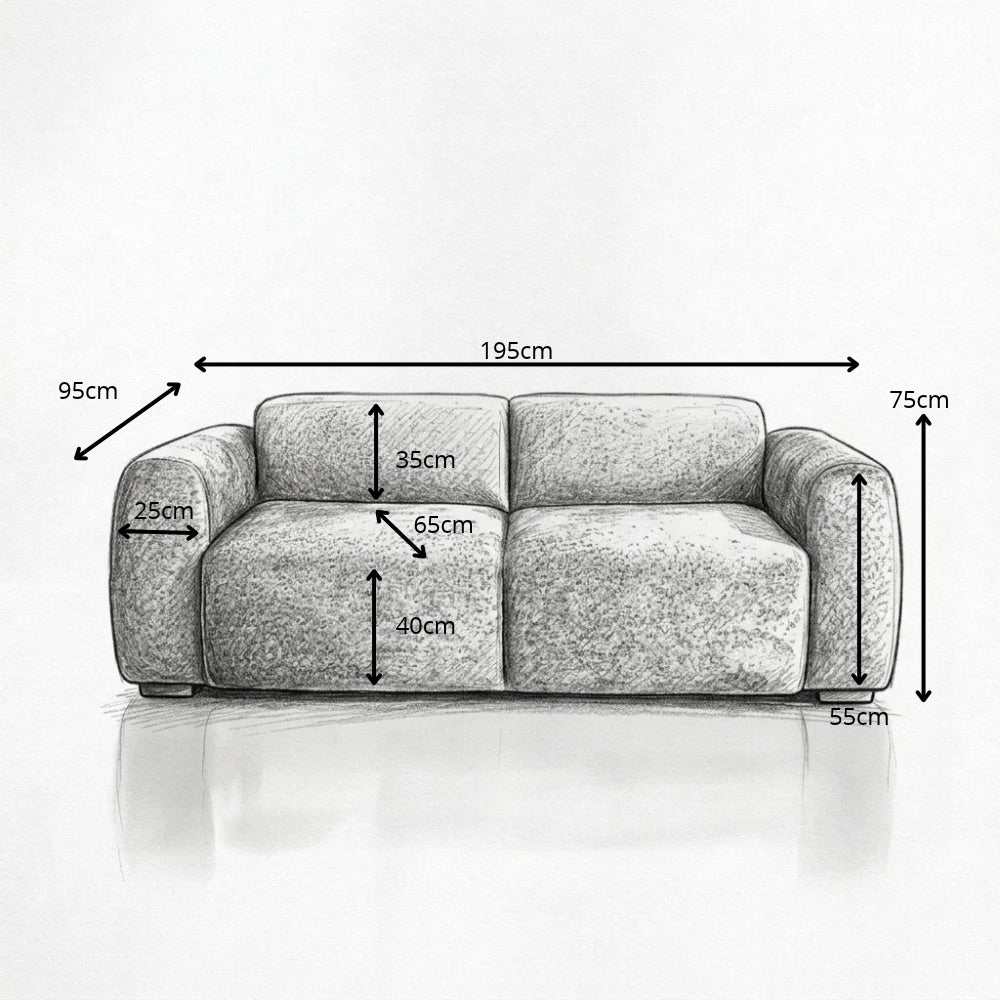 Banken-2-zits bank taupe chenille stof - 195x85 cm - Shane-Dimehouse