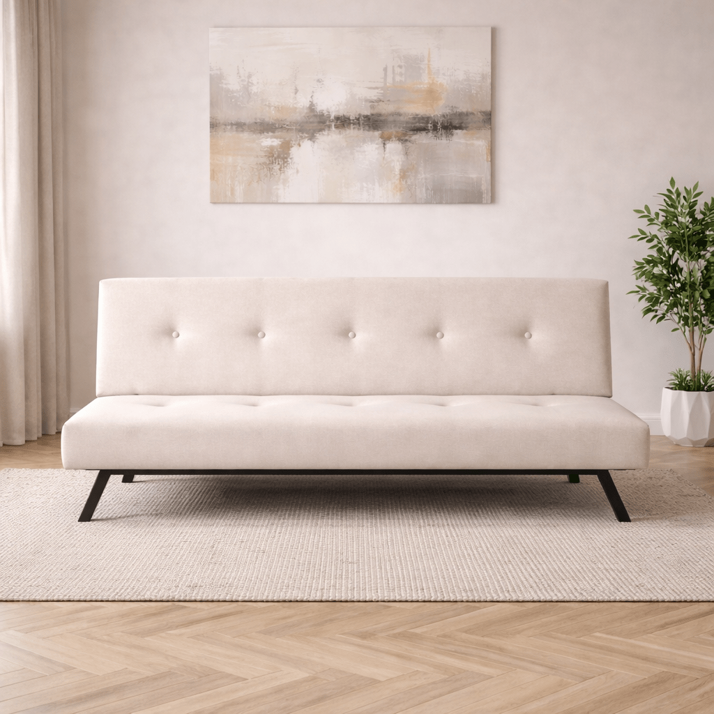Slaapbank Zoly Crème Stof 3-Zits - 180 cm - Zonder armleuningen - Zoly
