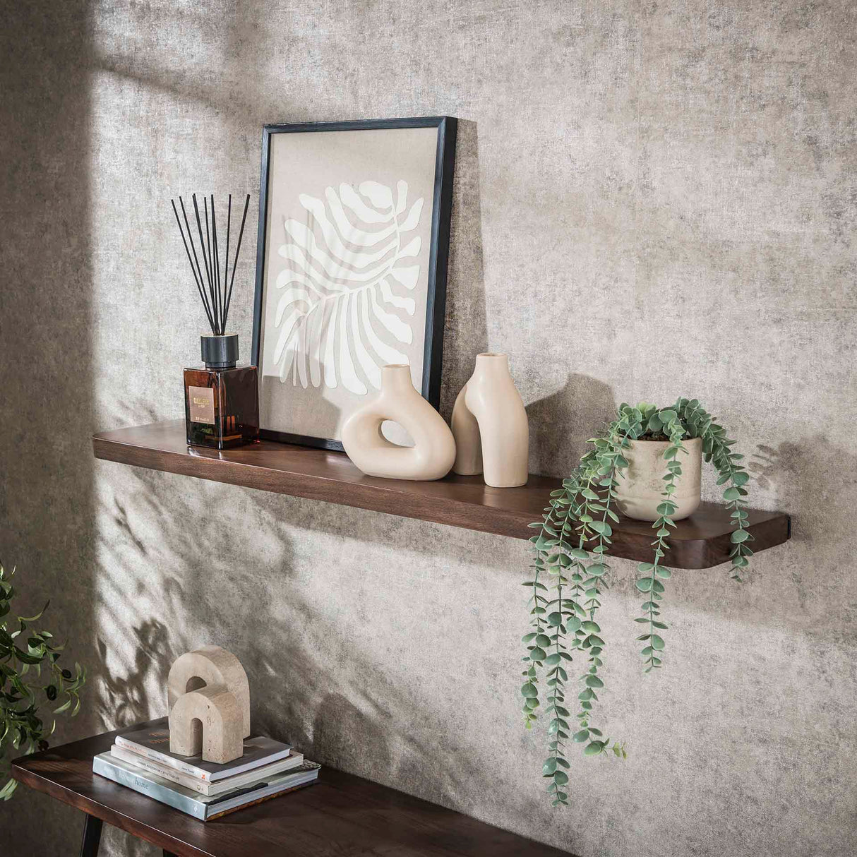 Wandplank Noa 120 cm Massief Acaciahout Drift Brown