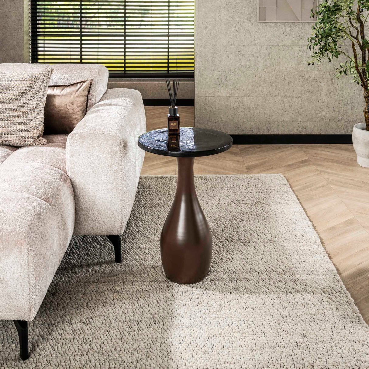 Bijzettafel Vesto Druppelvorm Antiek Koper 60 cm