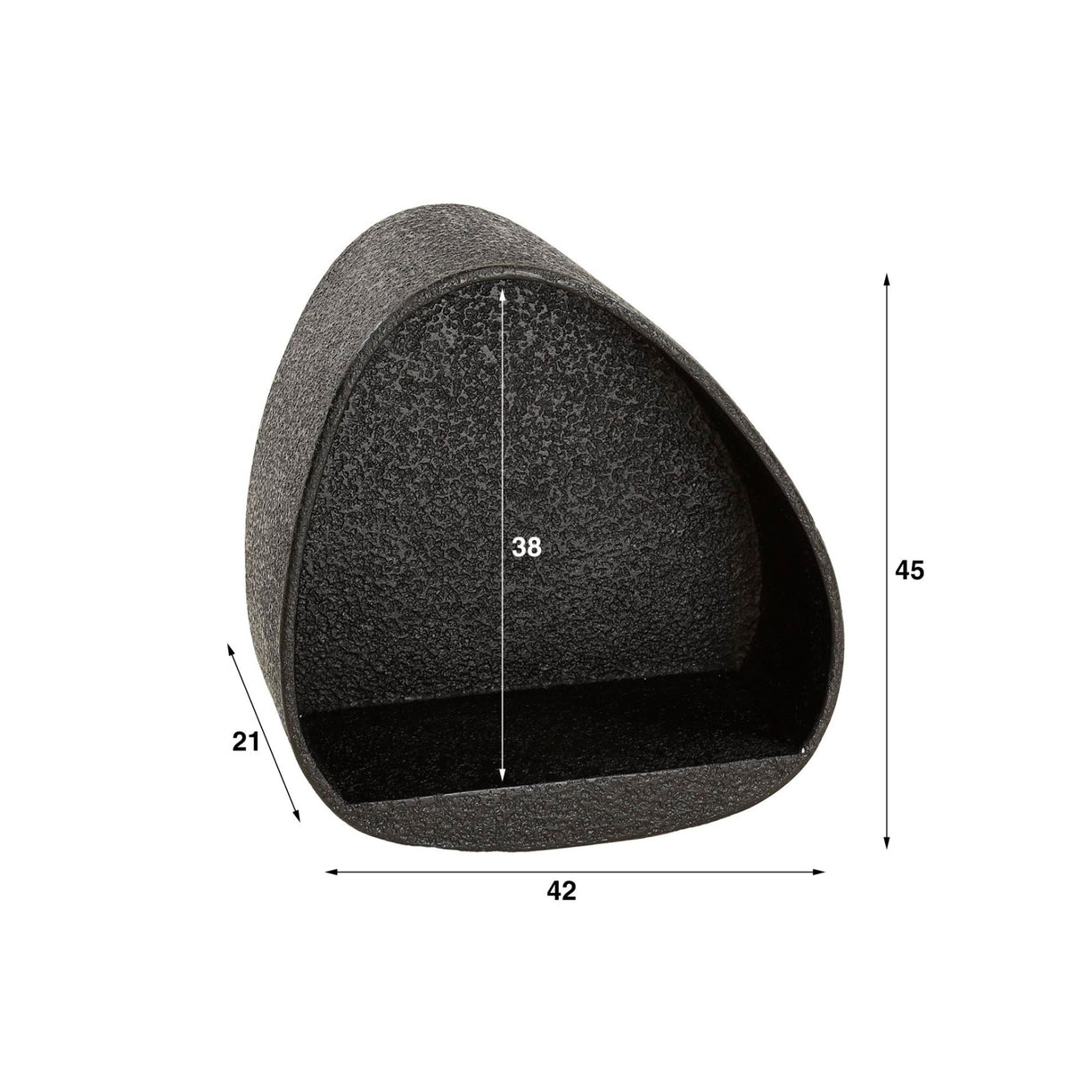 Wandschap Driehoek metallic grijs 42x21 cm Aeris
