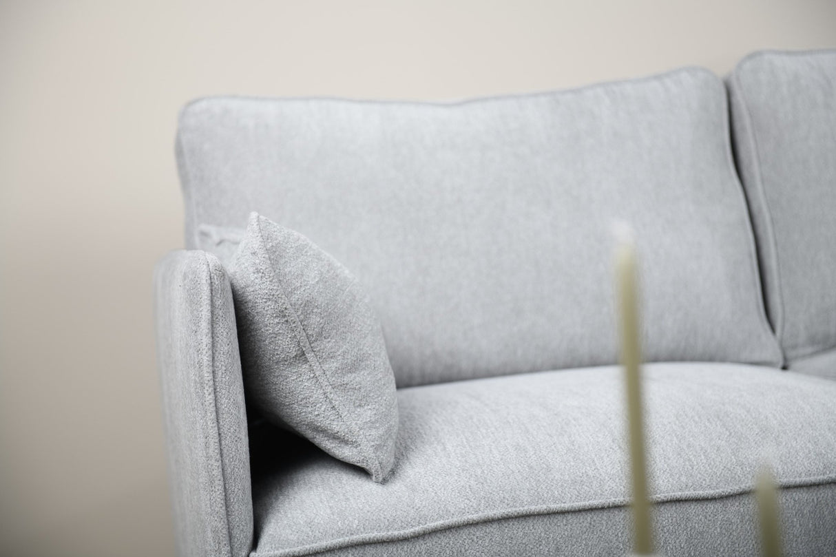 Hoekbank Peppin stof lichtgrijs - rechts