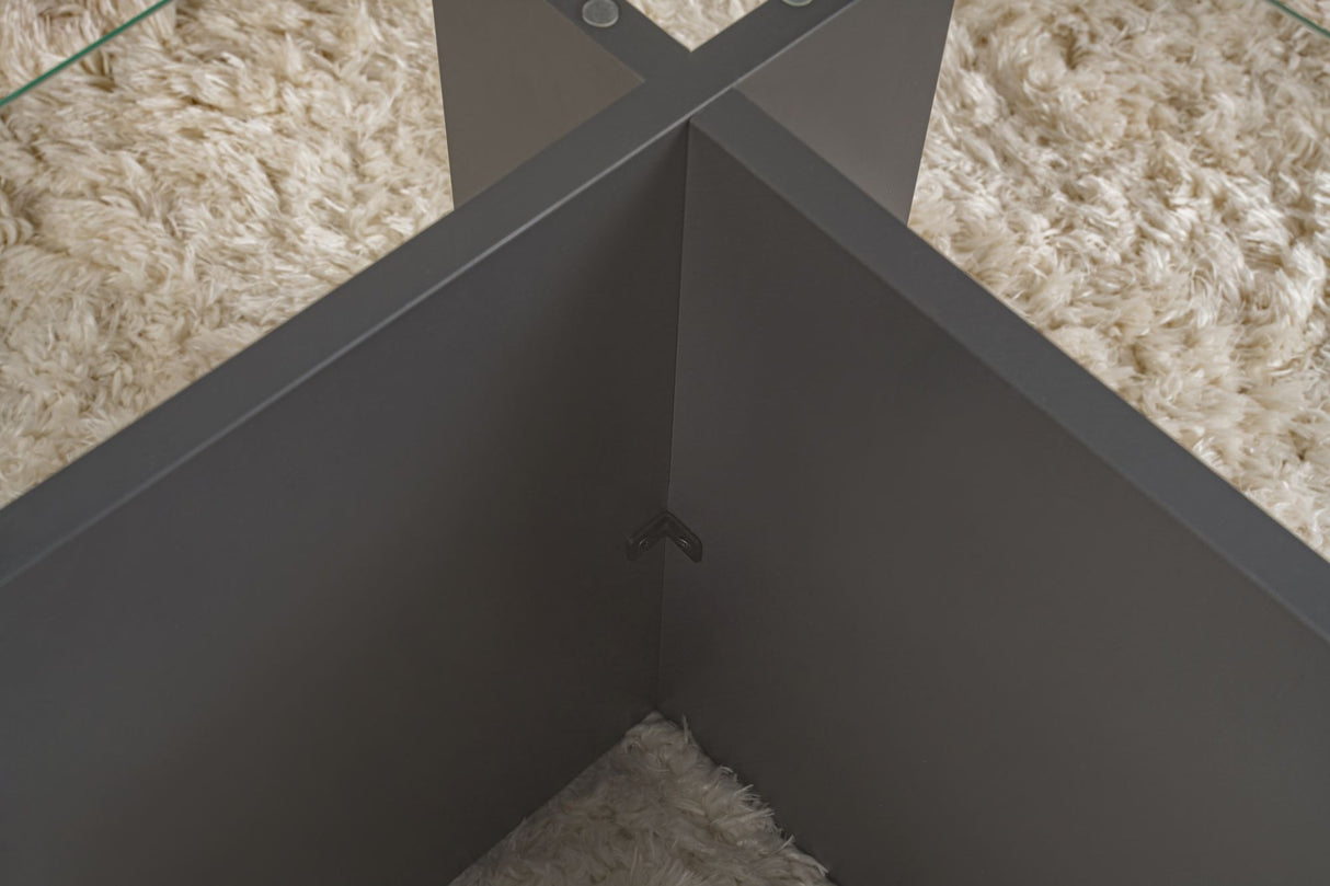 Rechthoekige Moderne Salontafel Vetroni Antraciet - Glas - 105x65 cm