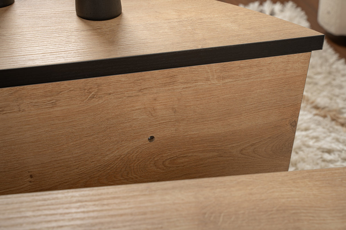 Salontafel Rond 85 cm Naturel Eikenlook Melamine Orin