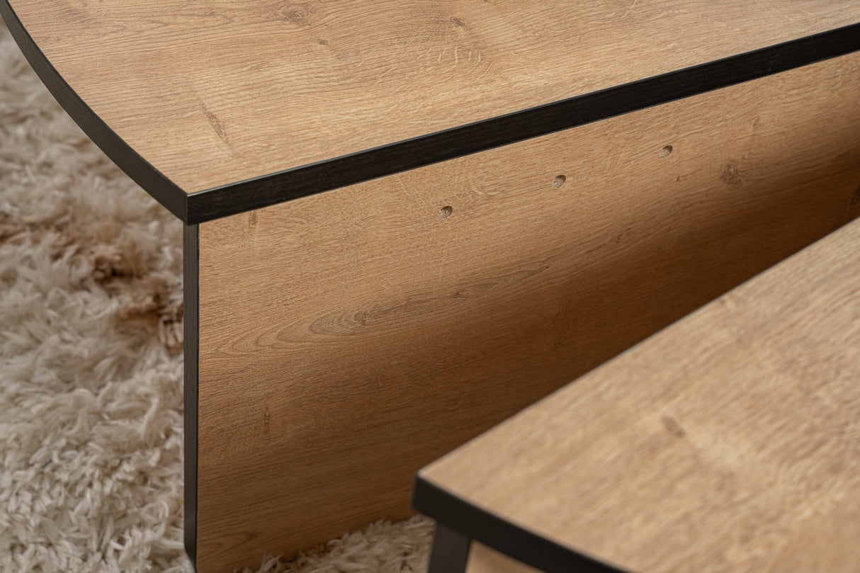 Salontafel Rond 85 cm Naturel Eikenlook Melamine Orin