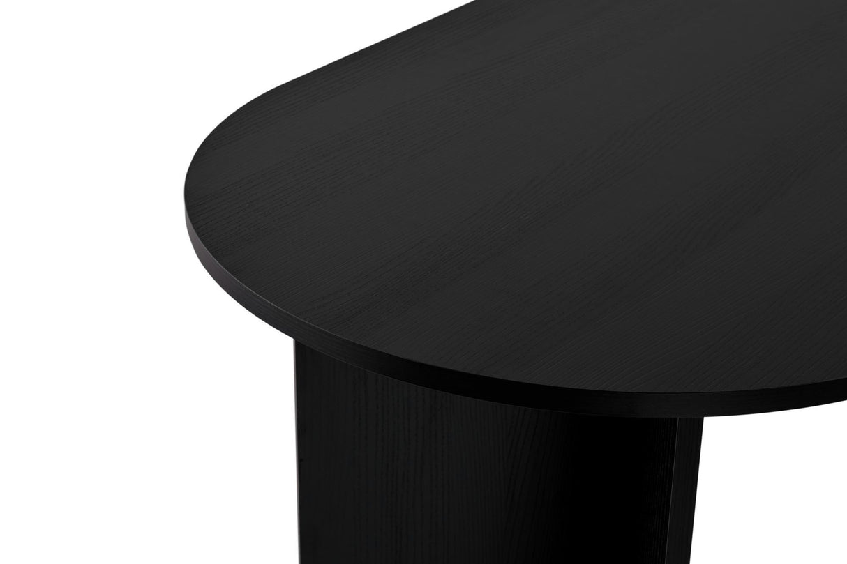 Ovale eettafel Zwart melamine - Japandi - 200x89,5x75 cm - Sota