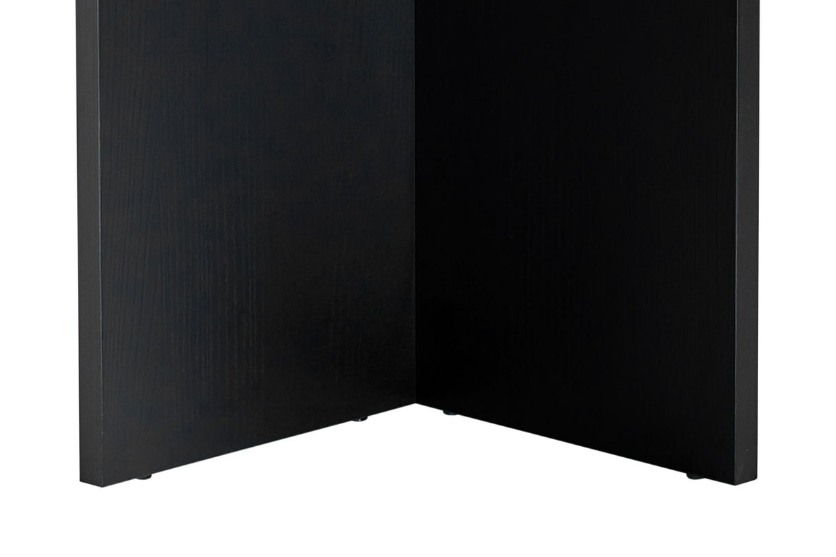 Ovale eettafel Zwart melamine - Japandi - 200x89,5x75 cm - Sota