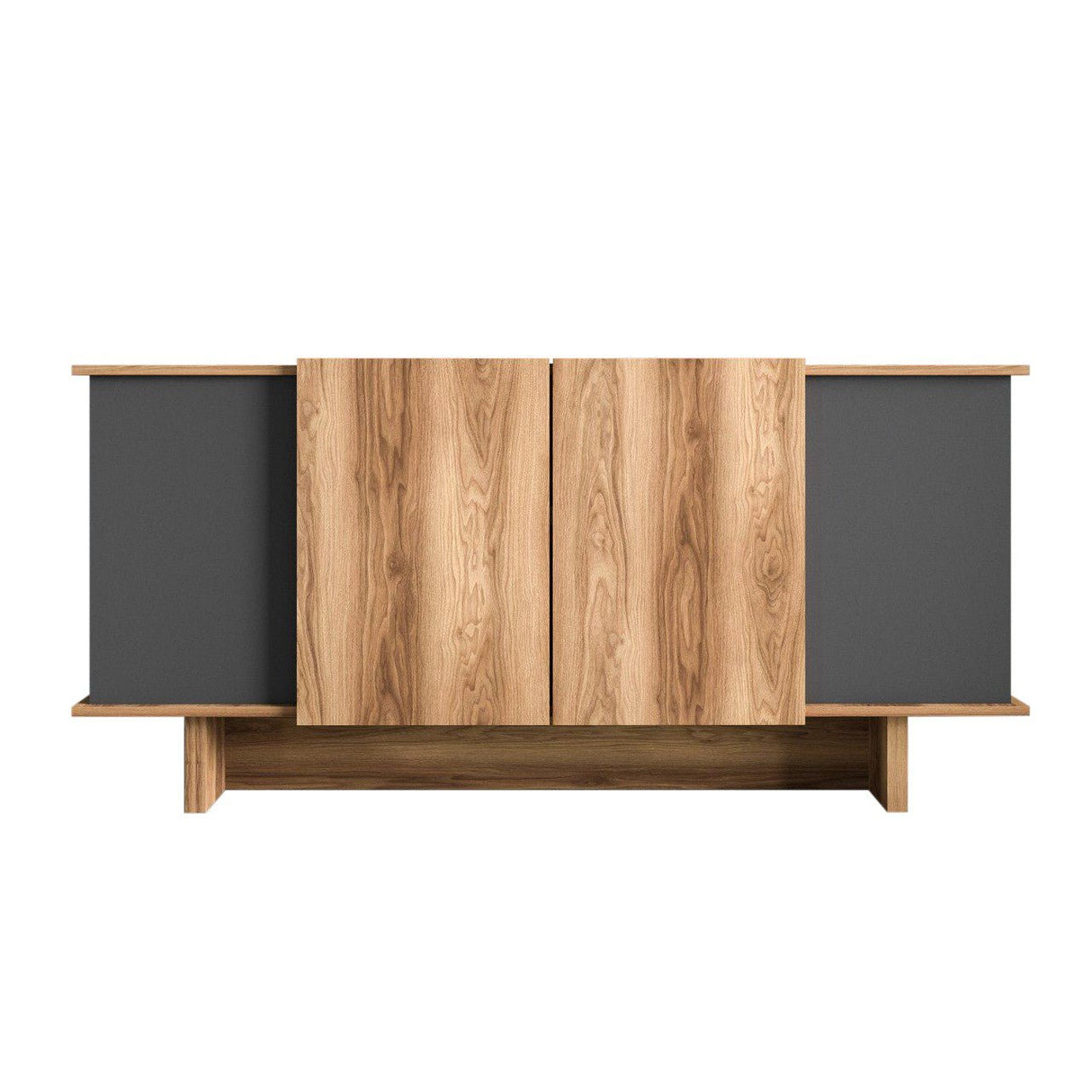 Diana dressoir met open vakken 180 cm Antraciet, walnoot Melamine gecoat hout