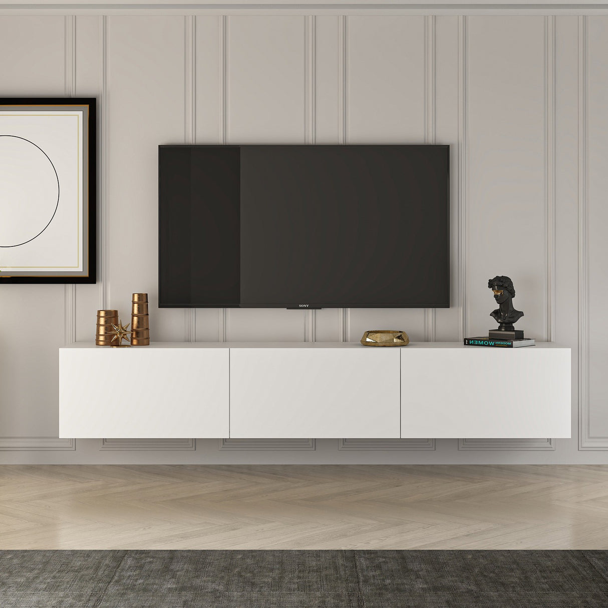 West Wandconsole wit 150 cm Gemelamineerd houtcomposiet