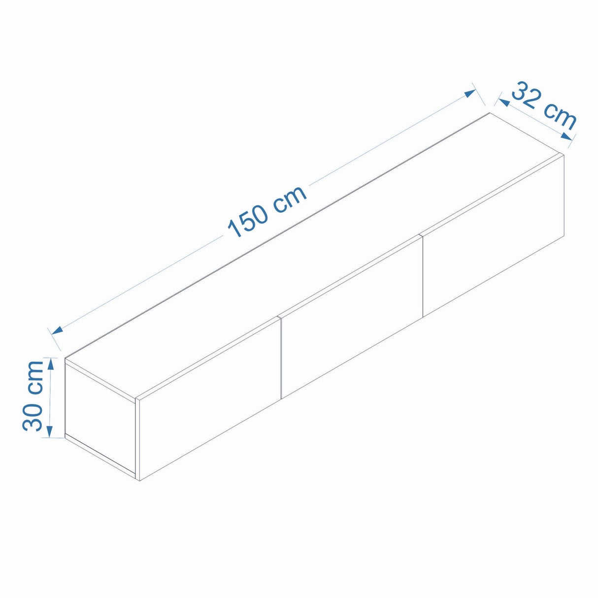 West wandplank in walnootlook 150 cm Gemelamineerd houtcomposiet