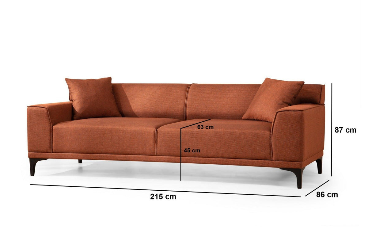 3-zits bank bruin microvezel stof Davidson