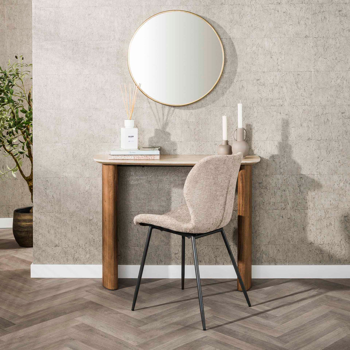 Jimi Curvo Kaptafel Keramiek Travertine 100 cm