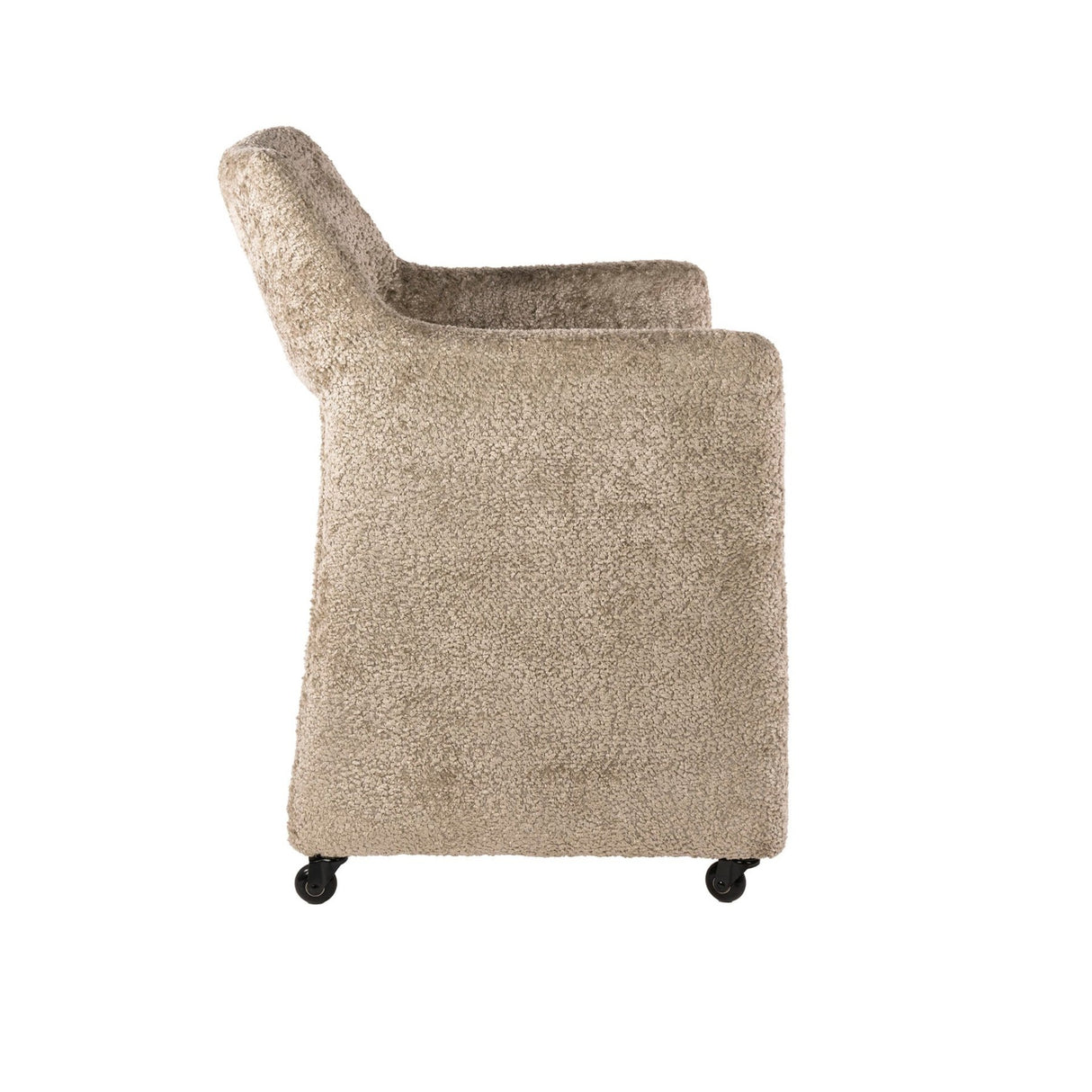 Set van 2 Eetkamerstoelen Capri Alura zand Stof met wieltjes