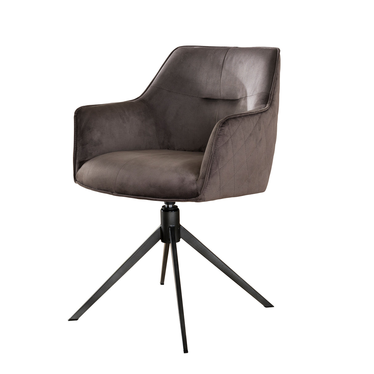 Set van 2 eetkamerstoelen Chia Velvet Antraciet Draaibaar