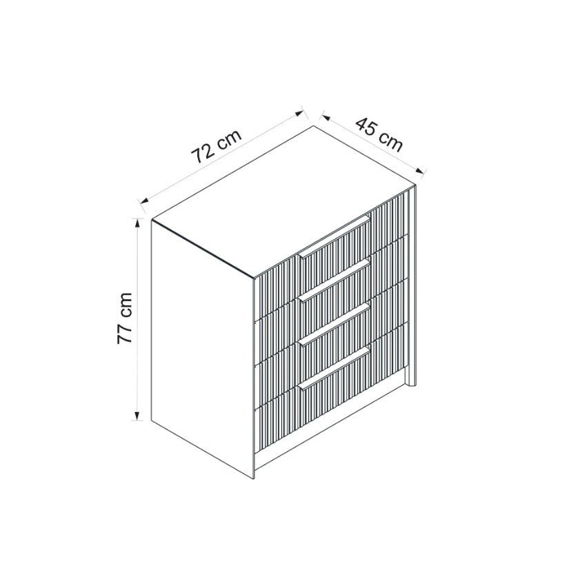 Ladekasten - Ladekast Kale Luxe Antraciet Melamine 70x77x45 cm - Dimehouse