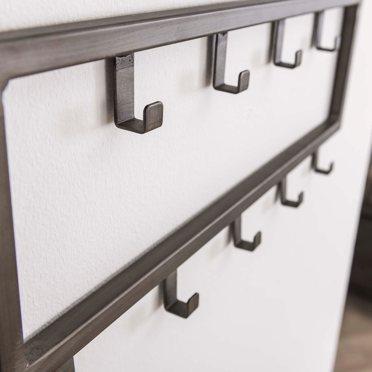 Industriële Kapstok Milano 9 haken Geborsteld Metaal zilver