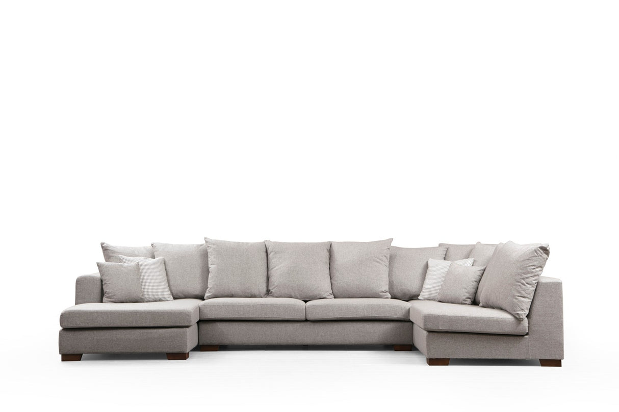 Hoekbank beige U-opstelling - polyester - 380 cm - Colorado