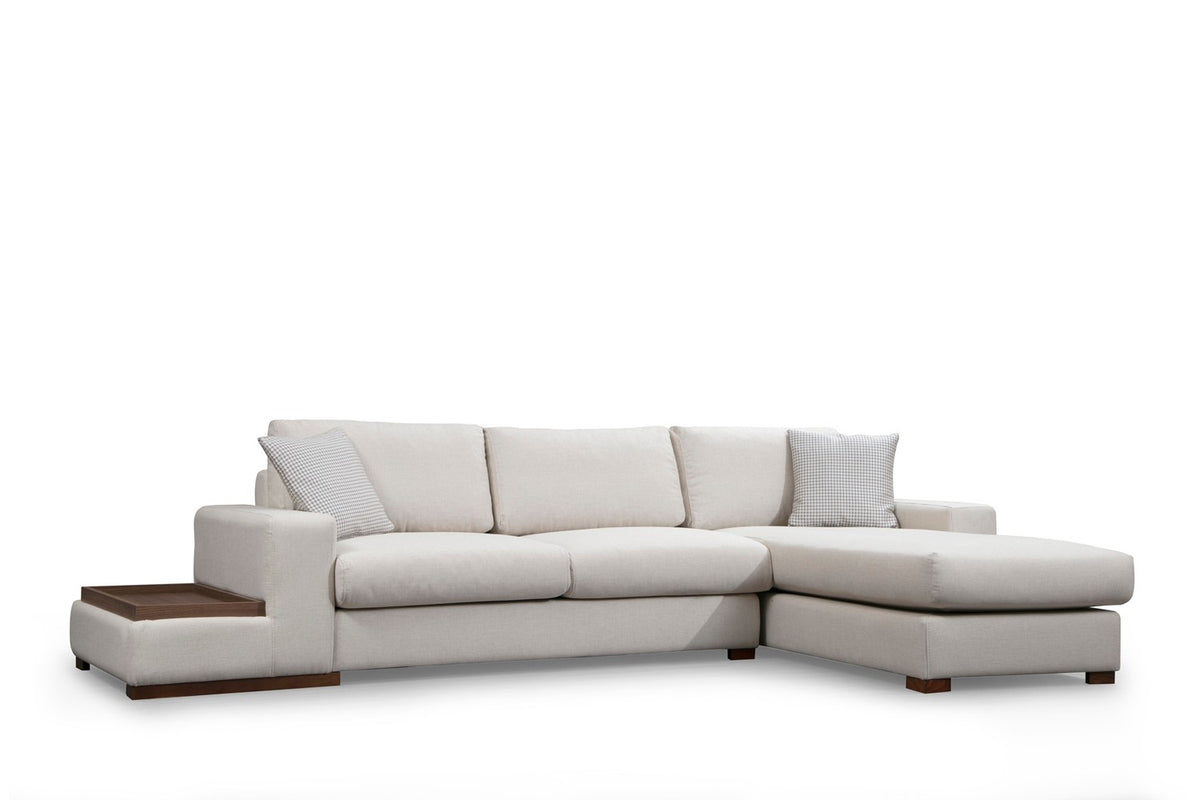 Banken - Hoekbank Rechts Loop Beige - Met Tafel - Dimehouse