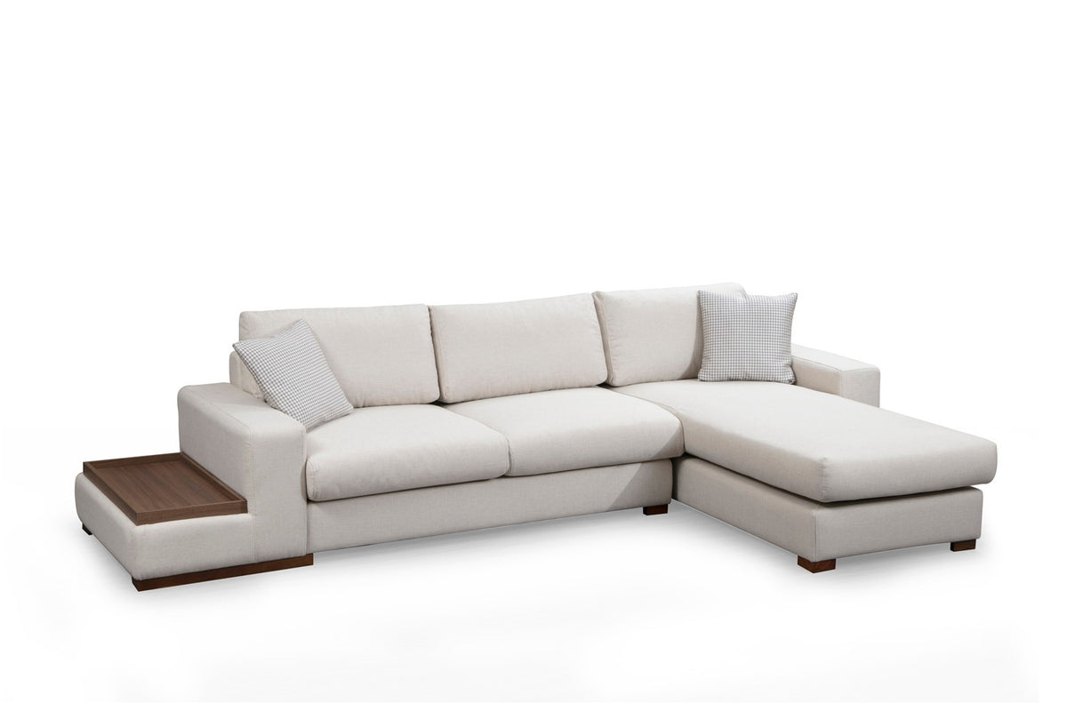 Banken - Hoekbank Rechts Loop Beige - Met Tafel - Dimehouse