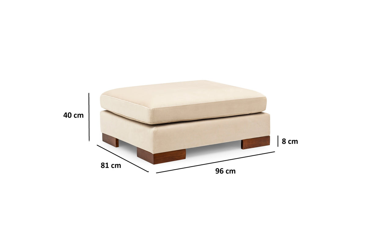 Hoekbank Rechts Tulip Beige - Met Hocker