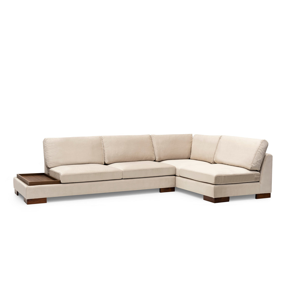 Hoekbank Rechts Tulip Beige - Met Hocker