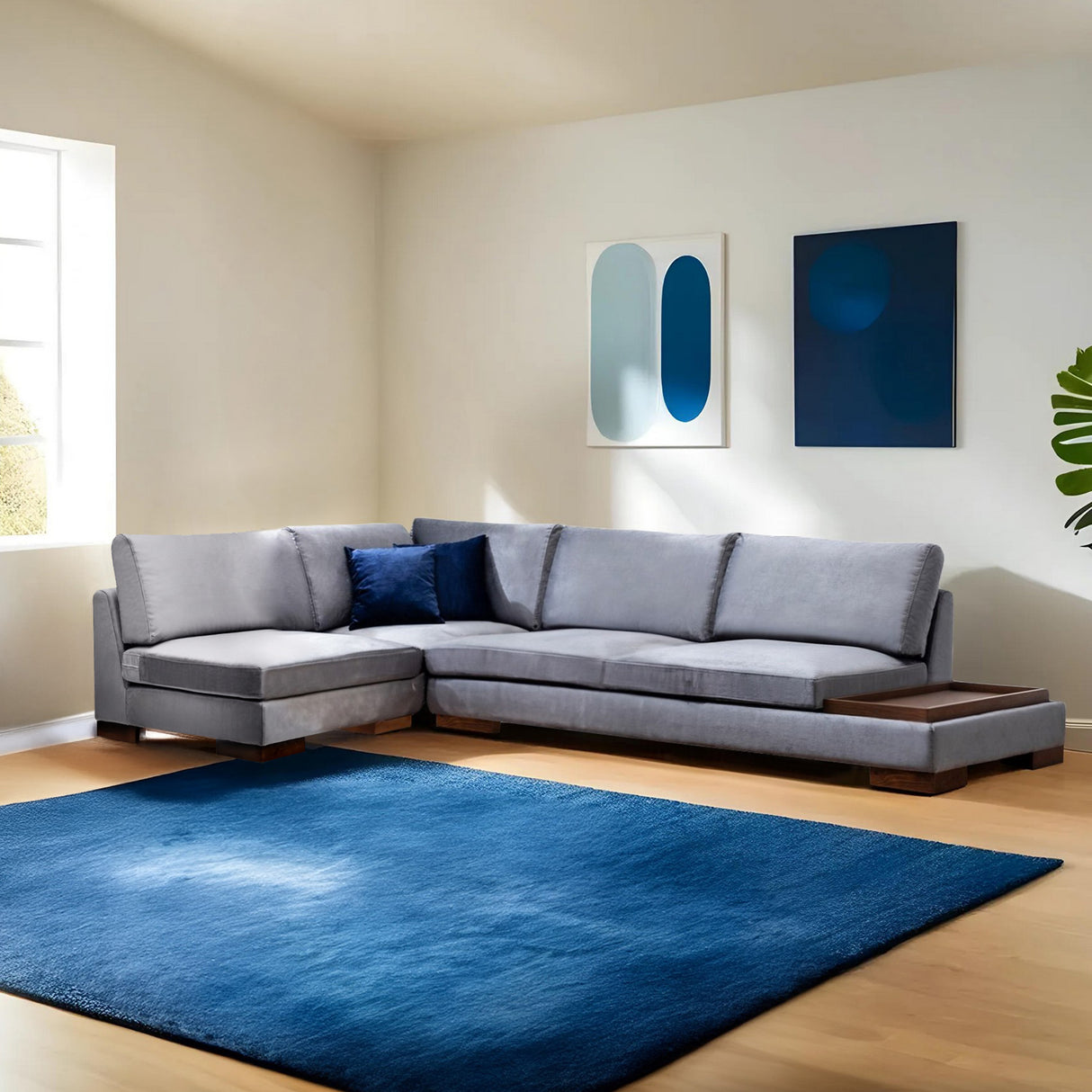 Hoekbank Links Tulip Donker Grijs