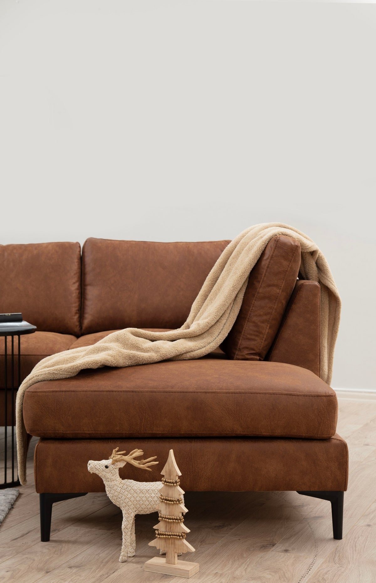 Banken - U - bank Hoekbank Cognac Stof 314x200 cm - Rechts - Porto - Dimehouse