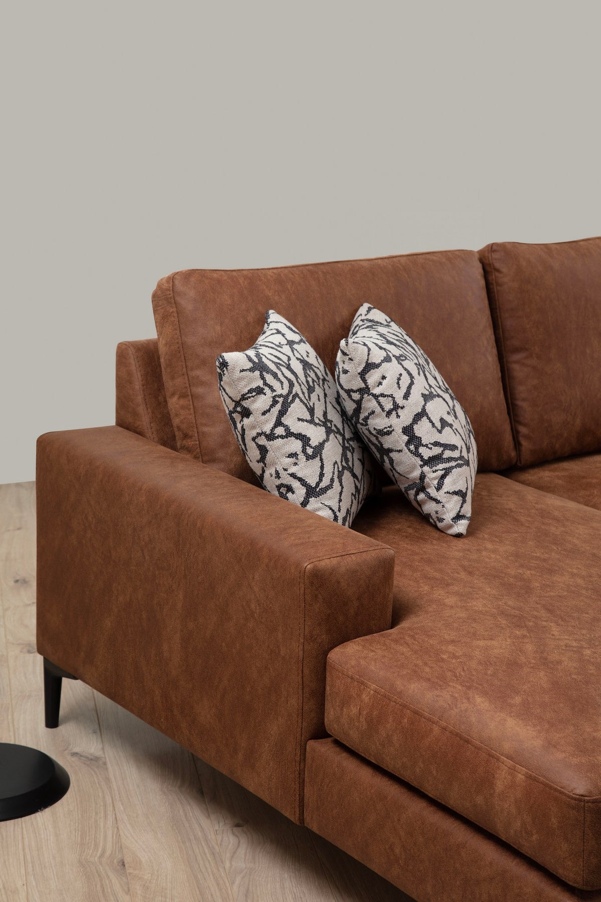 Banken - U - bank Hoekbank Cognac Stof 314x200 cm - Rechts - Porto - Dimehouse