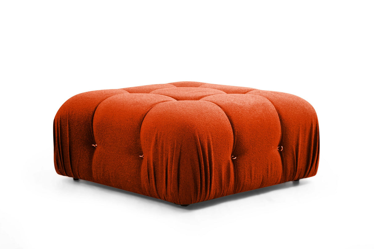Modulaire XXL hoekbank met hocker Oranje rood Stof Bubble