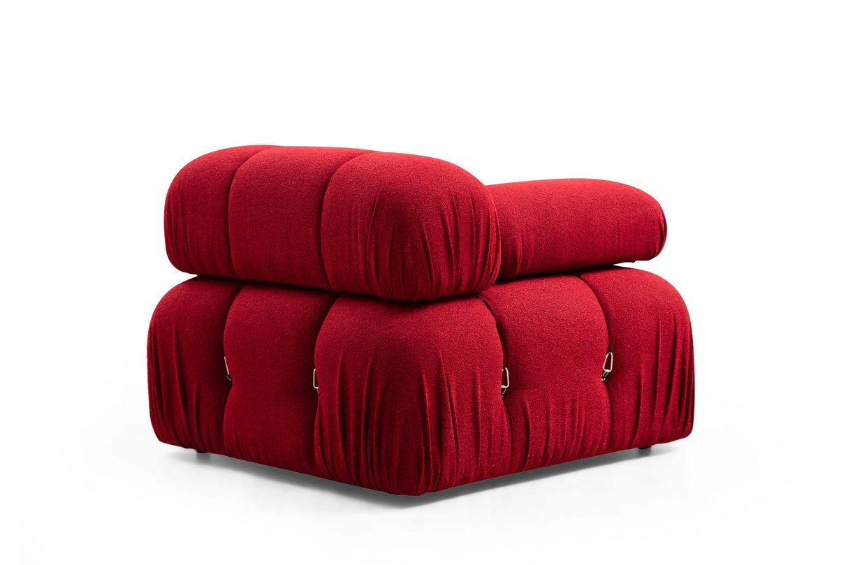 Modulaire XXL hoekbank Bubble met hocker - velvet rood