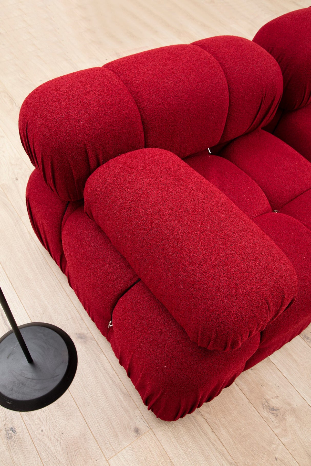 Modulaire XXL hoekbank Bubble met hocker - velvet rood