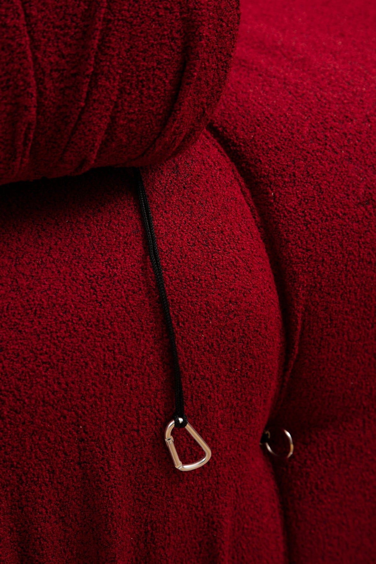 Modulaire XXL hoekbank Bubble met hocker - velvet rood