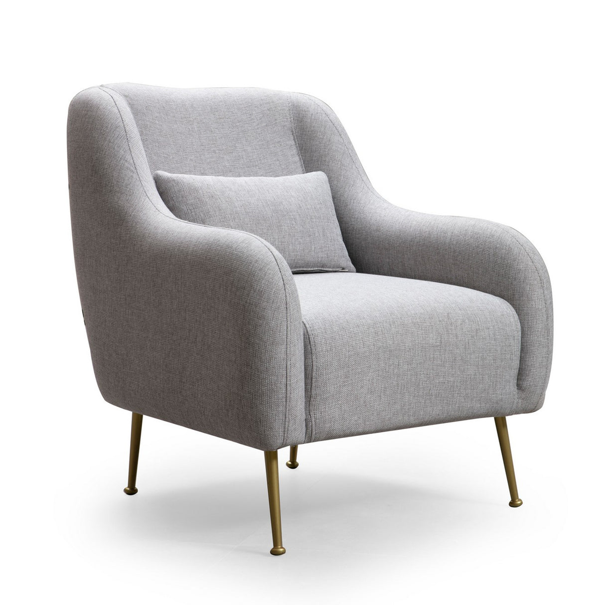 Moderne fauteuil Grijs stof met gouden poten Sevilla