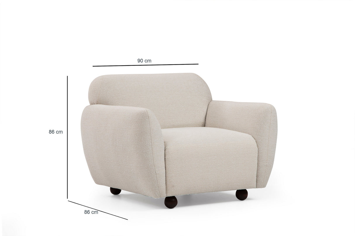 Japandi fauteuil beige textuur stof Eddy