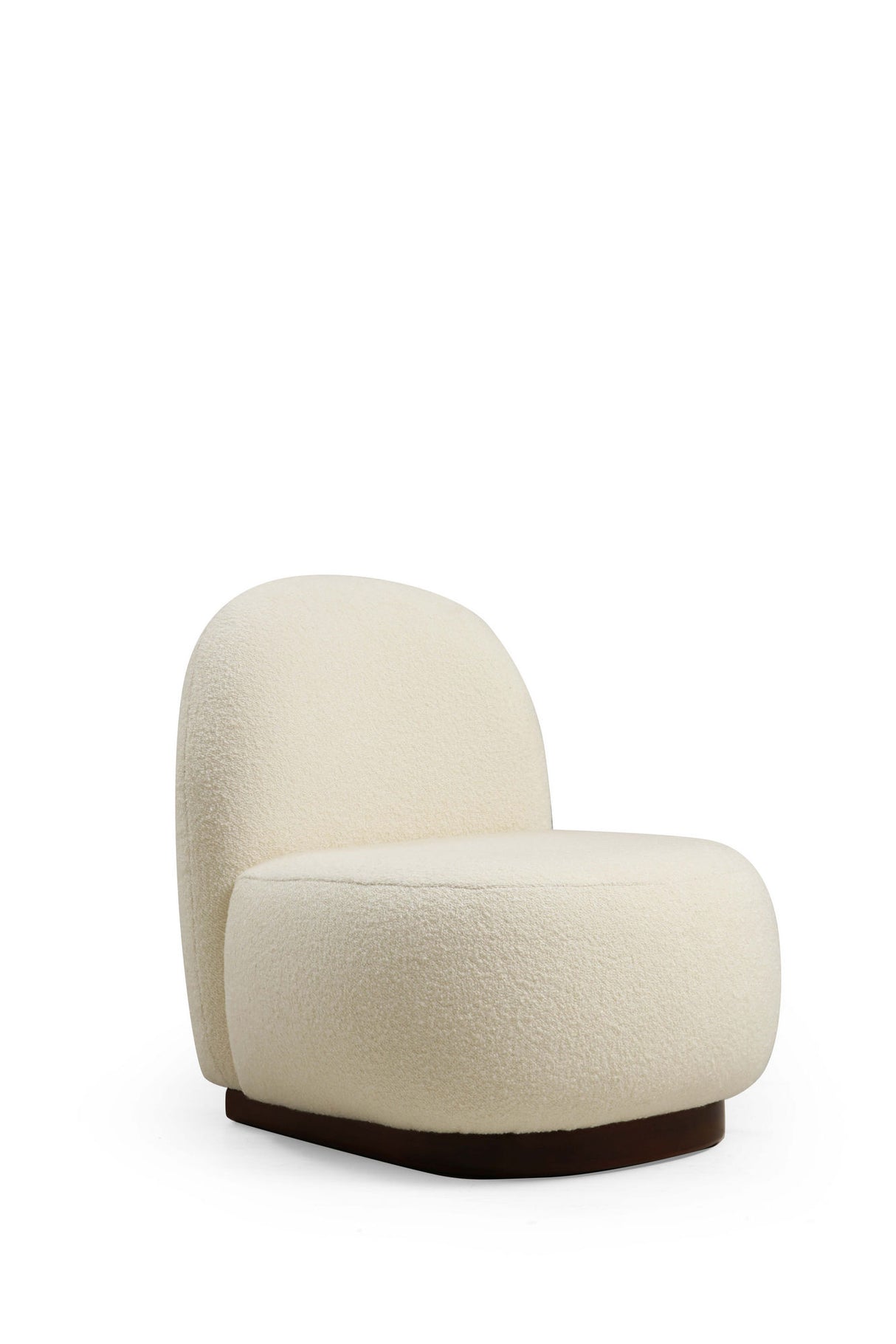 Japandi fauteuil crème bouclé organische vorm Tina