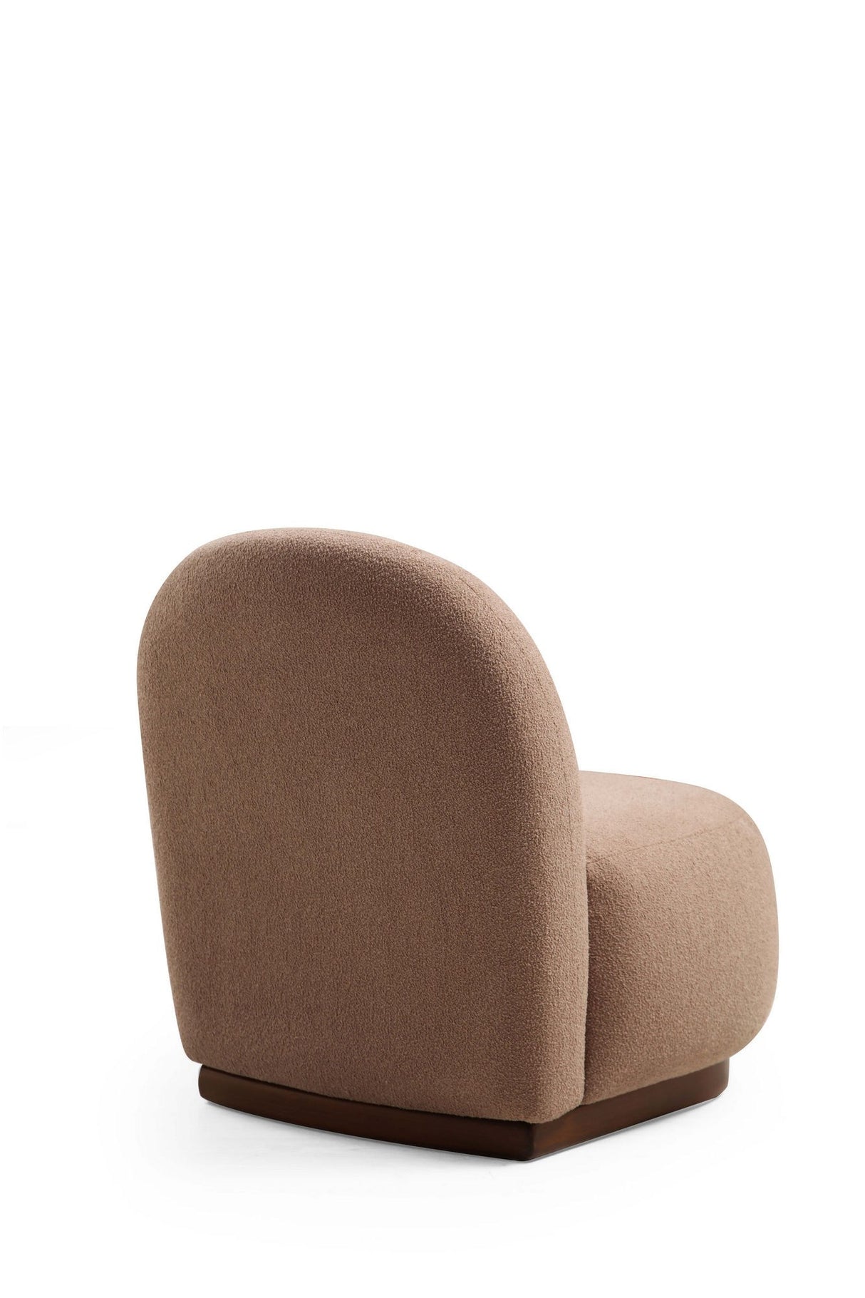 Japandi fauteuil bruin bouclé organische vorm Tina
